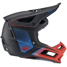 100% Aircraft 2 Helmet Carbon Steel Blue / Neon Red XL