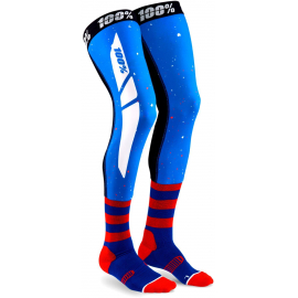 100% Rev Knee Brace Performance Moto Socks Blue / Red L/XL