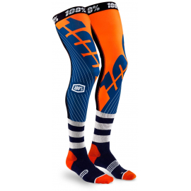 100% Rev Knee Brace Performance Moto Socks Navy / Orange L/XL