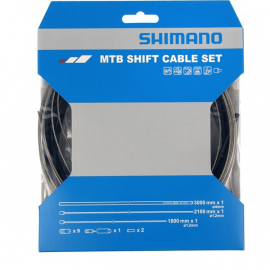 MTB gear cable set  stainless steel inner wire  black