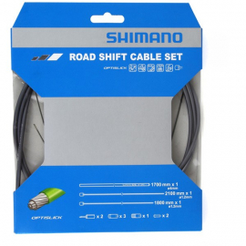 Road gear cable set  OPTISLICK coated inners  grey